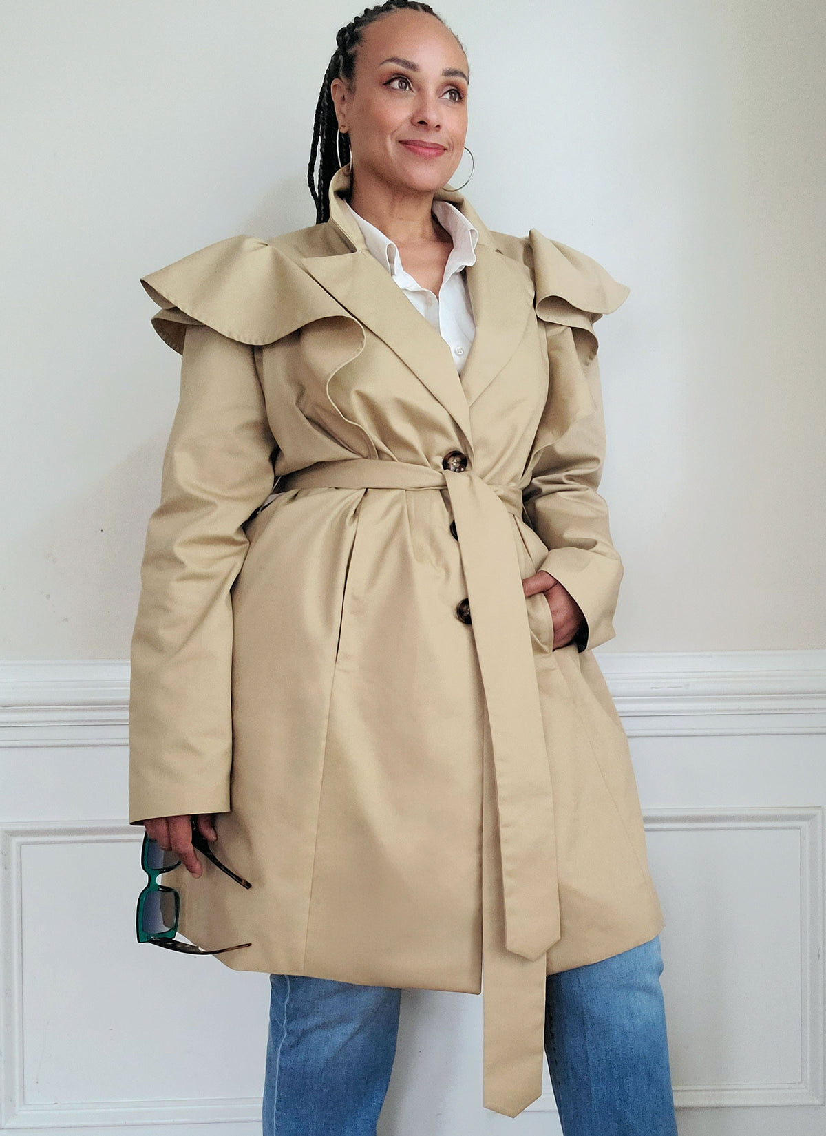 McCall's ME2151 sewing pattern envelope showing the trench coat