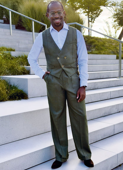 McCall's ME2153 sewing pattern envelope showing the men's double breasted waistcoat