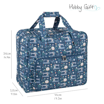 Sewing machine bag with a printed sewing machine pattern