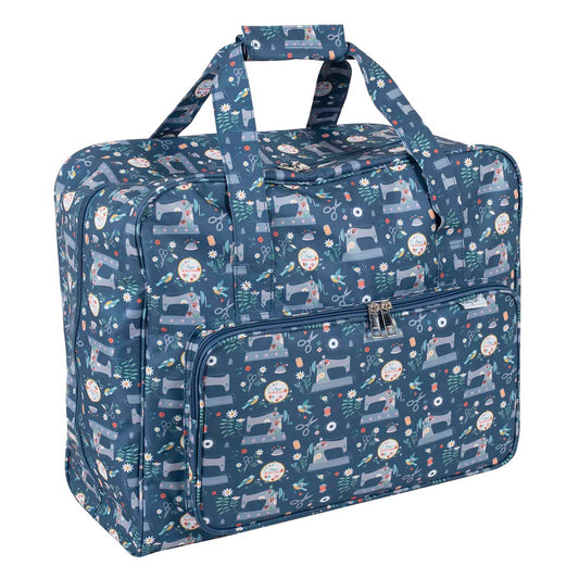 Sewing machine bag with a printed sewing machine pattern