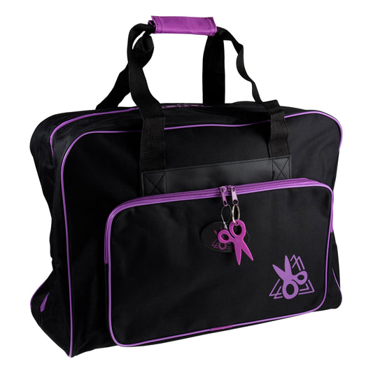 Black & Purple Water-Resistant Sewing Machine Bag