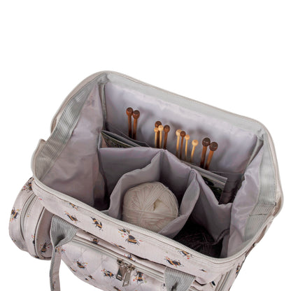 Bee print craft backpack with padded straps
