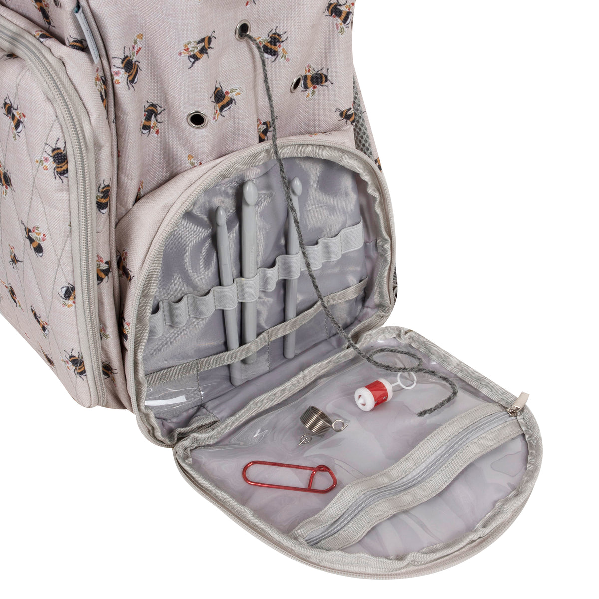 Bee print craft backpack with padded straps