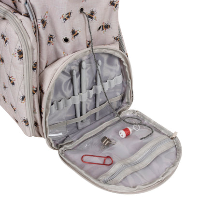 Bee print craft backpack with padded straps