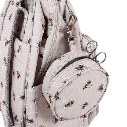 Bee print craft backpack with padded straps