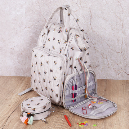 Bee print craft backpack with padded straps