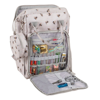 Bee print craft backpack with padded straps
