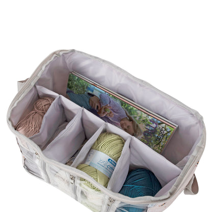 Bee print knitting bag with clear front