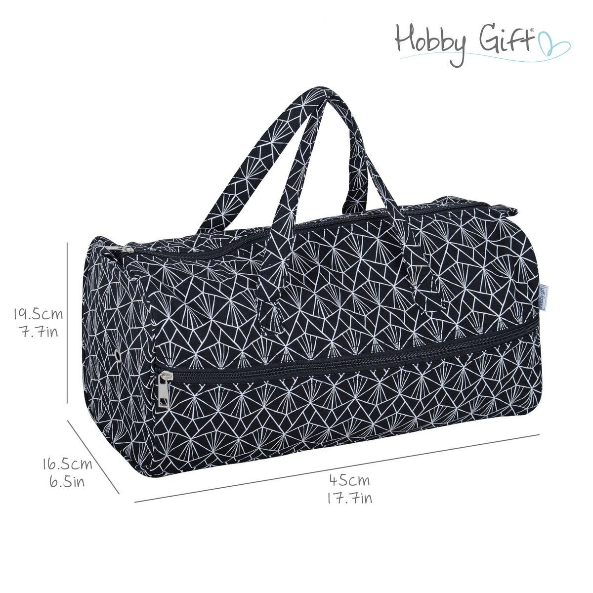 Deco cotton knitting bag with handles
