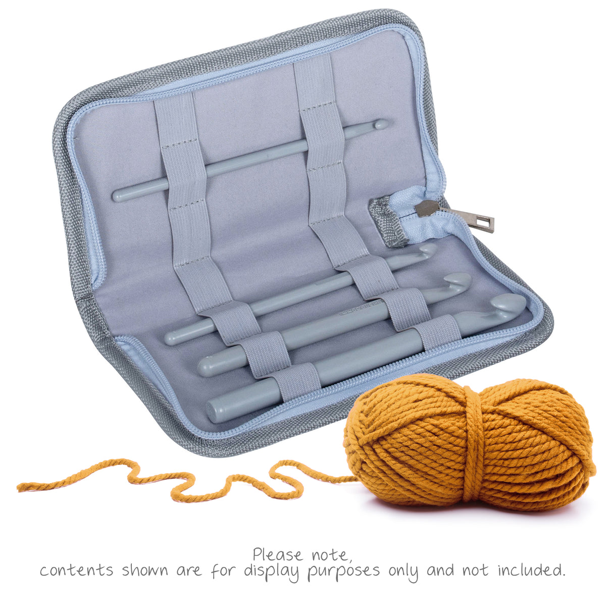 Zipped crochet hook case with yarn ball print