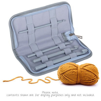 Zipped crochet hook case with yarn ball print