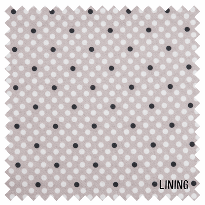 Filled Knitting Pin Roll - Grey Linen Polka Dot