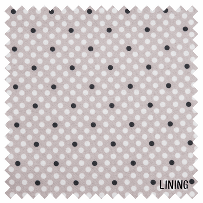 Filled Crochet Hook Roll - Grey Polka Dot