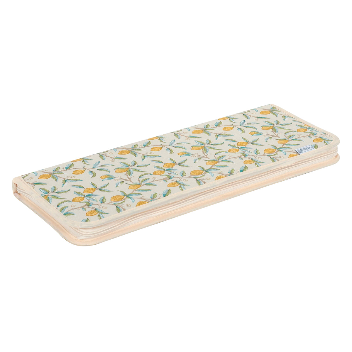 Lemon print hard case for crochet hooks and knitting needles