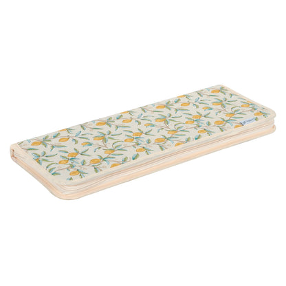 Lemon print hard case for crochet hooks and knitting needles