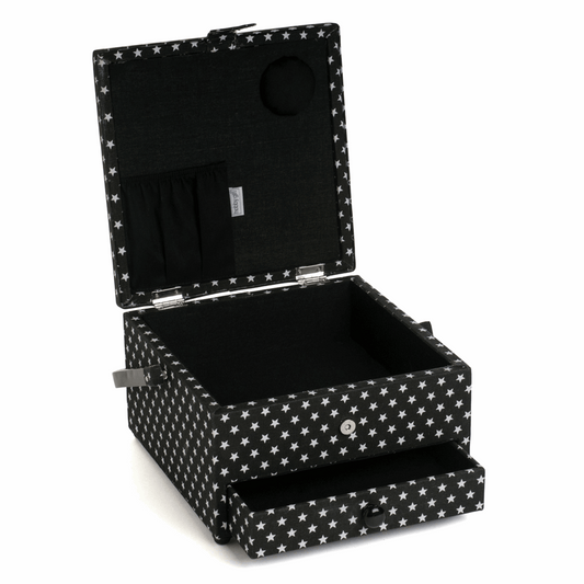 Black Star Sewing Box with Drawer - Large
