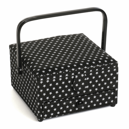 Black Star Sewing Box with Drawer - Large