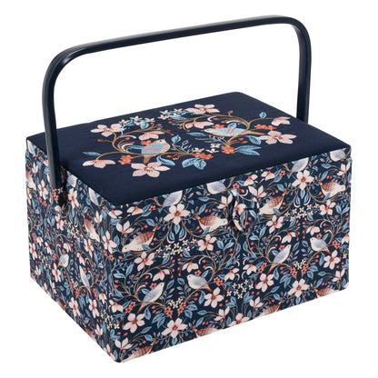 Blossom Birds Embroidered Sewing Box - Large