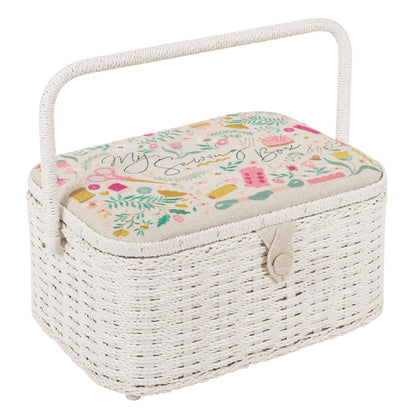 My Sewing Oval Wicker Basket Sewing Box