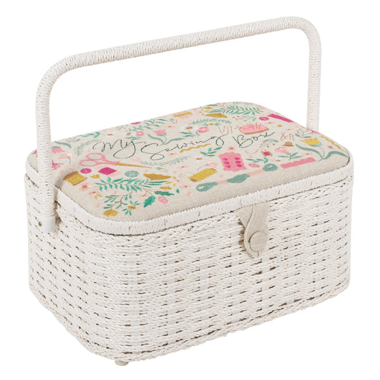 My Sewing Oval Wicker Basket Sewing Box