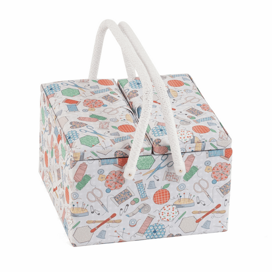 Happydashery Twin-Lidded Square Sewing Box - Large