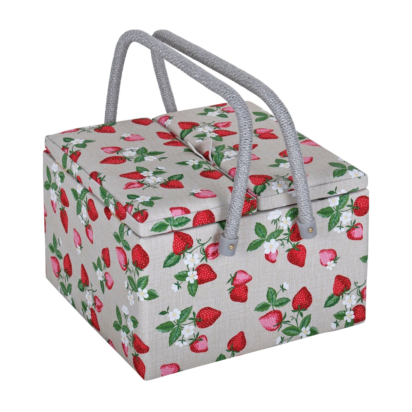 Strawberry Greenhouse with Twin Lid Sewing Box - Large