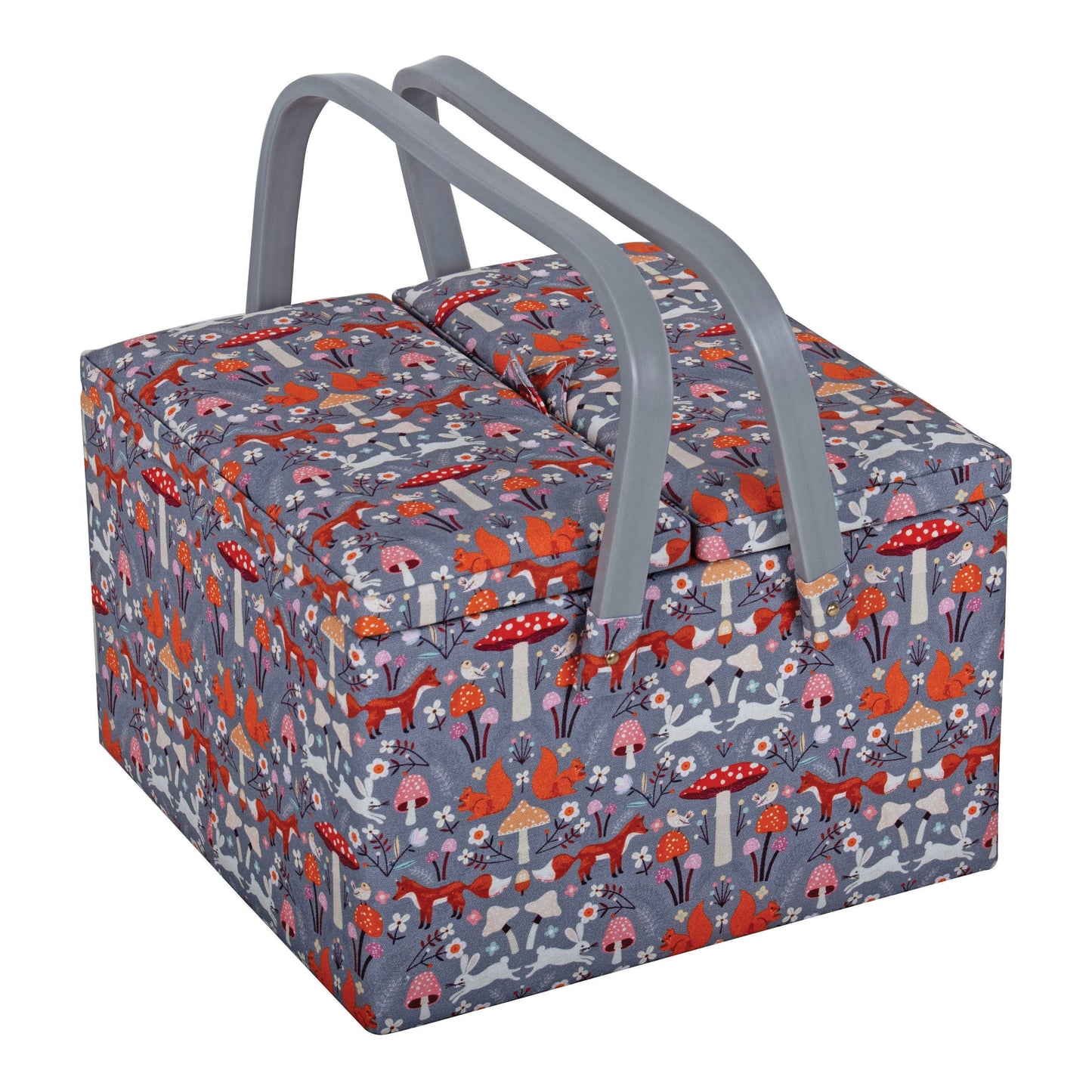 Woodland Toadstool Twin Lid Sewing Box - Large
