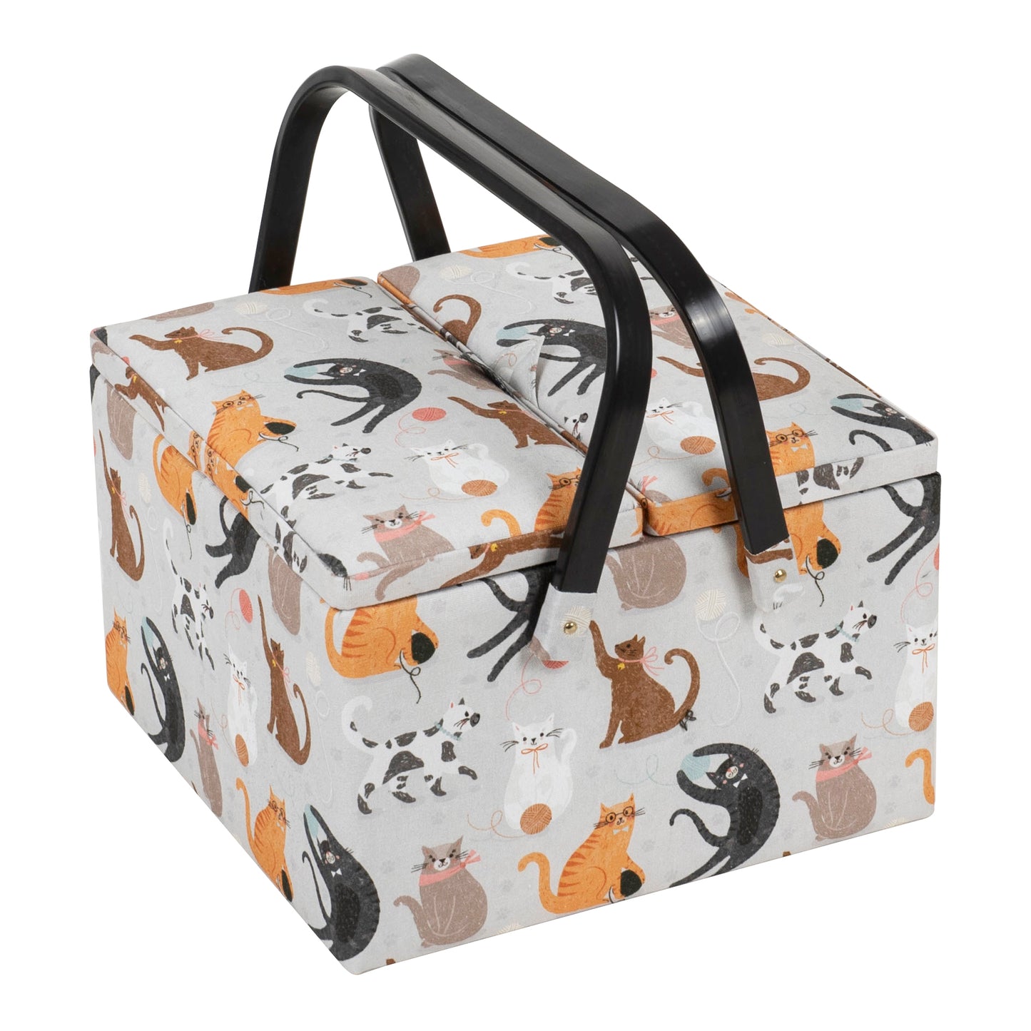 Cats Twin Lid Sewing Box - Large