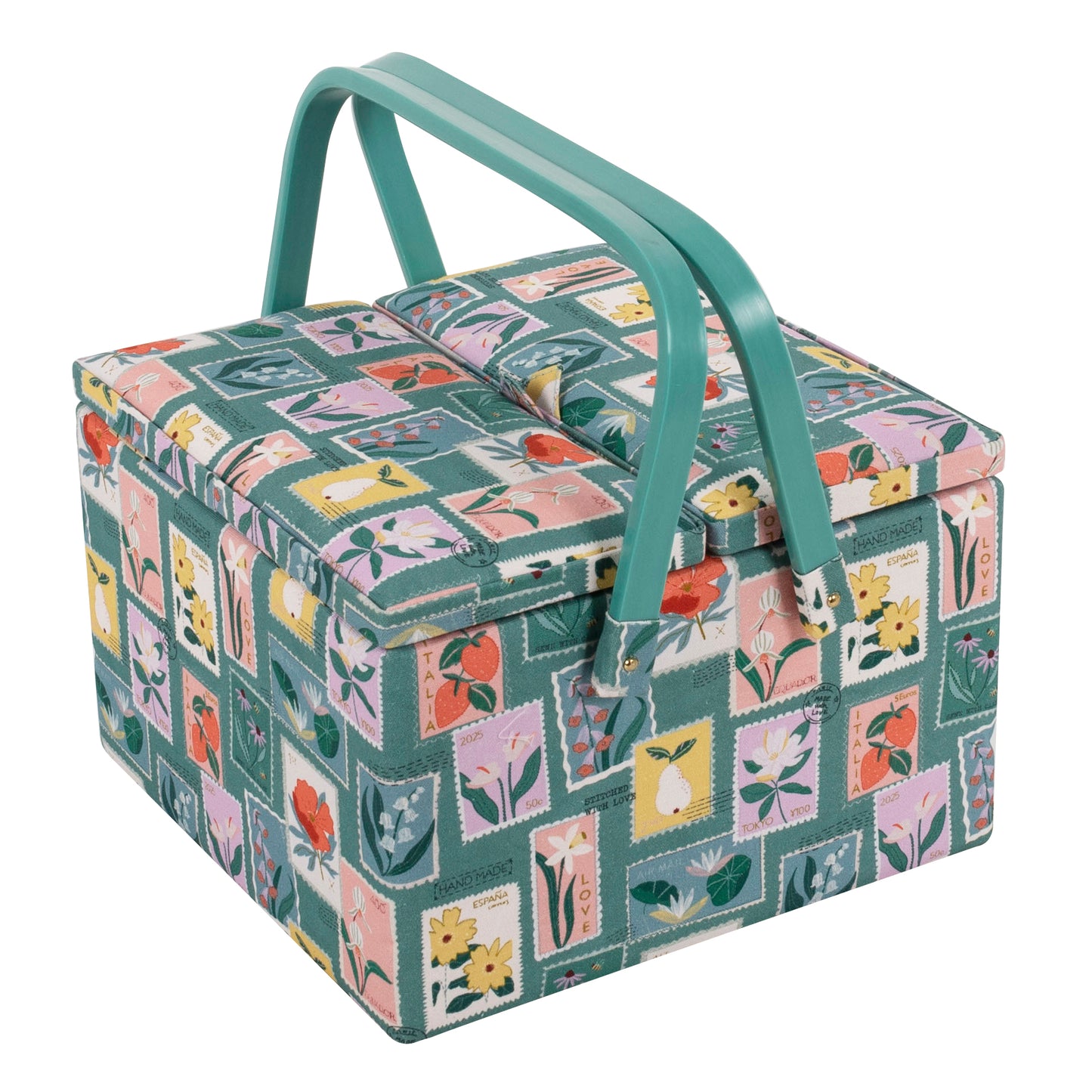 Stamps with Twin Lid Sewing Box - Large