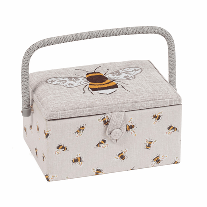 Embroidered Bee Sewing Box - Medium