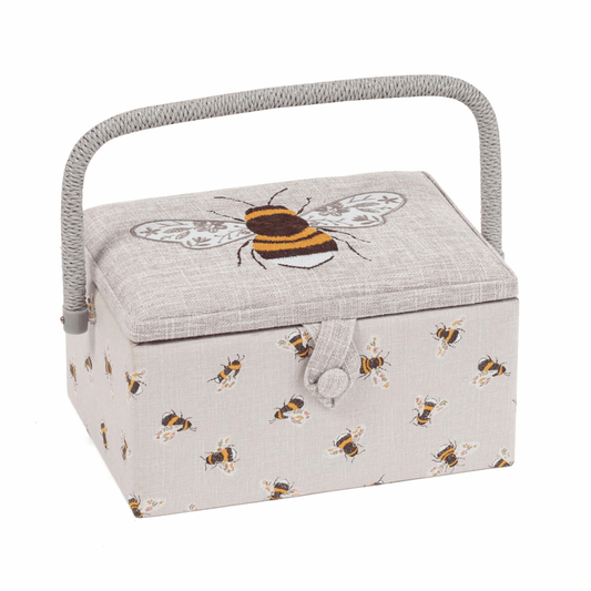Embroidered Bee Sewing Box - Medium