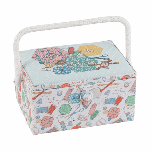 Happydashery Sewing Box with Embroidered Lid - Medium