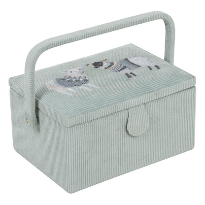 Woolly Pully Embroidered Sewing Box - Medium