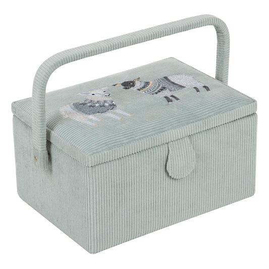Woolly Pully Embroidered Sewing Box - Medium
