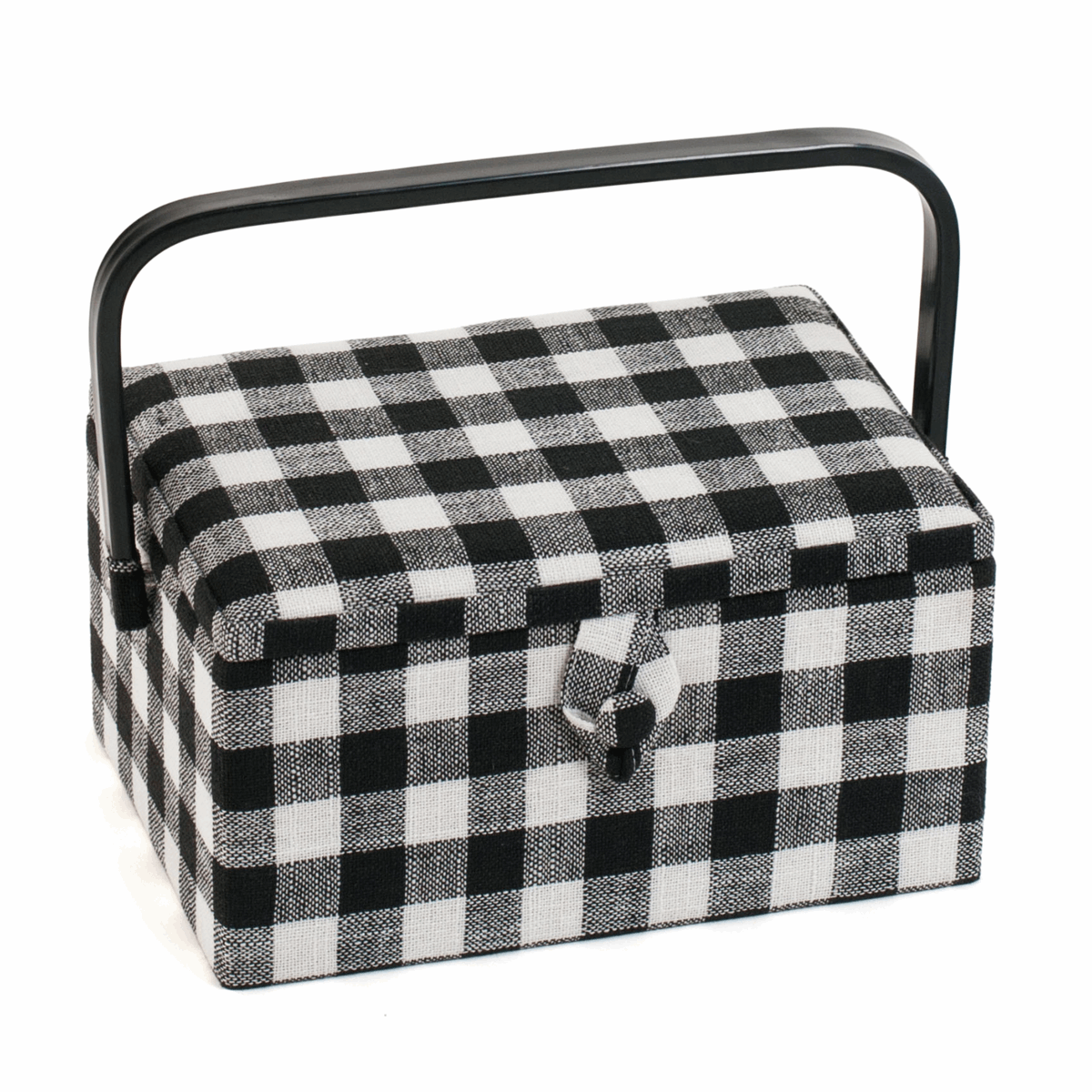 Monochrome Gingham Sewing Box - Medium
