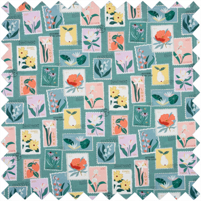 Embroidered Stamps Sewing Box - Medium