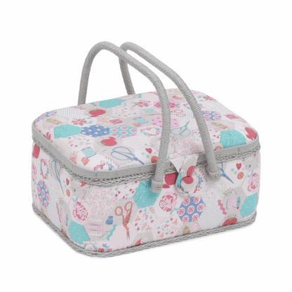Notions Sewing Box with Twin Handle - Medium Oval