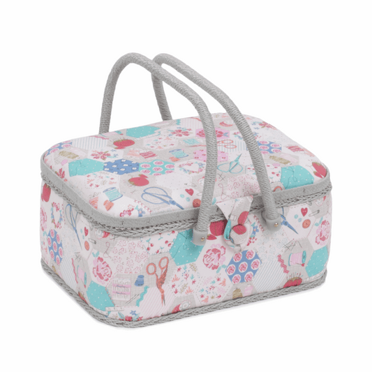 Notions Sewing Box with Twin Handle - Medium Oval