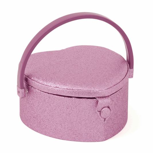 Heart Rose Glitter Sewing Box - Small