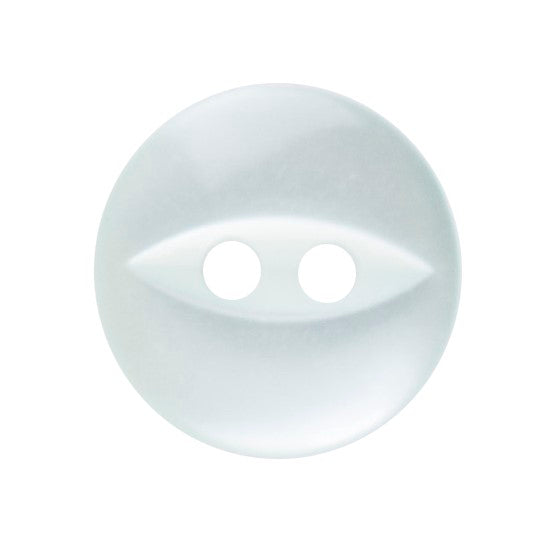 Pale mint 14mm fisheye button on a white background