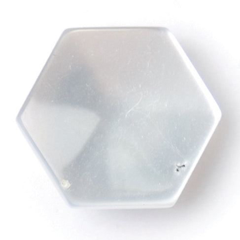 Hexagonal white pearl-effect shank button