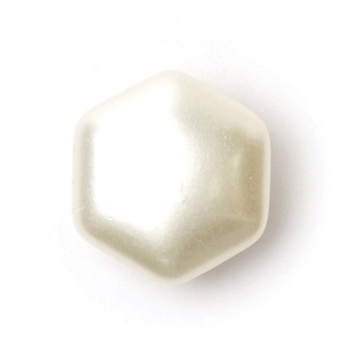 Cream pearl-effect hexagon button