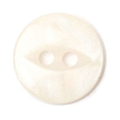 Cream pearlised two-hole fisheye button