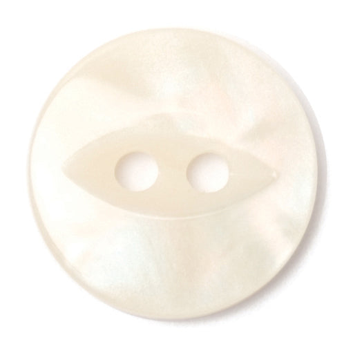 Cream pearlised two-hole fisheye button