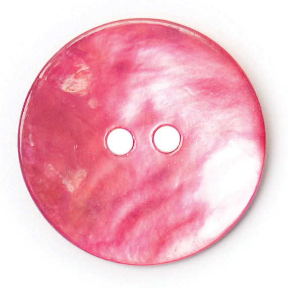 Pink shell-effect two-hole button