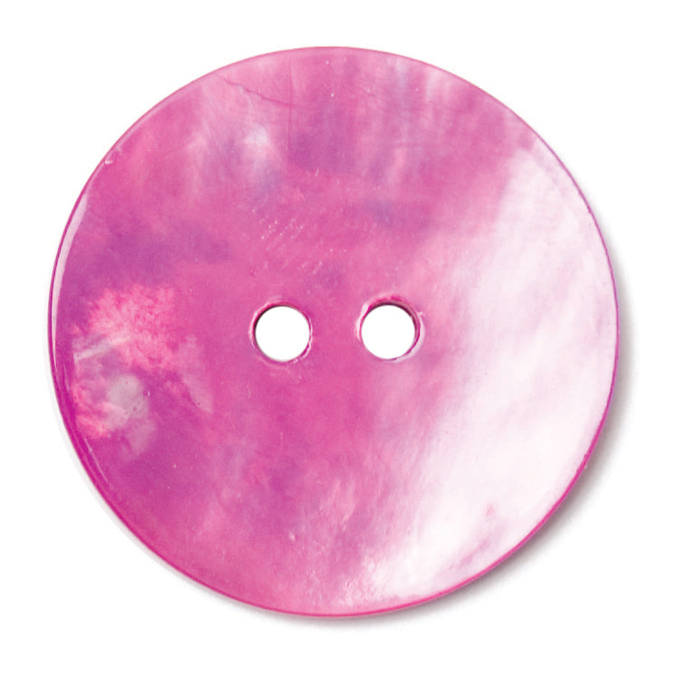 Fuchsia shell-effect two-hole button