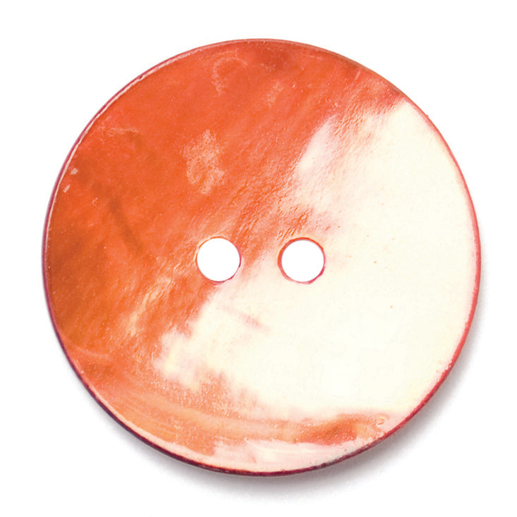Orange shell-effect two-hole button