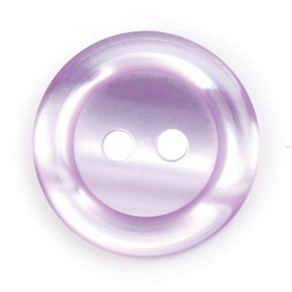 Lilac pearlised rimmed two-hole button