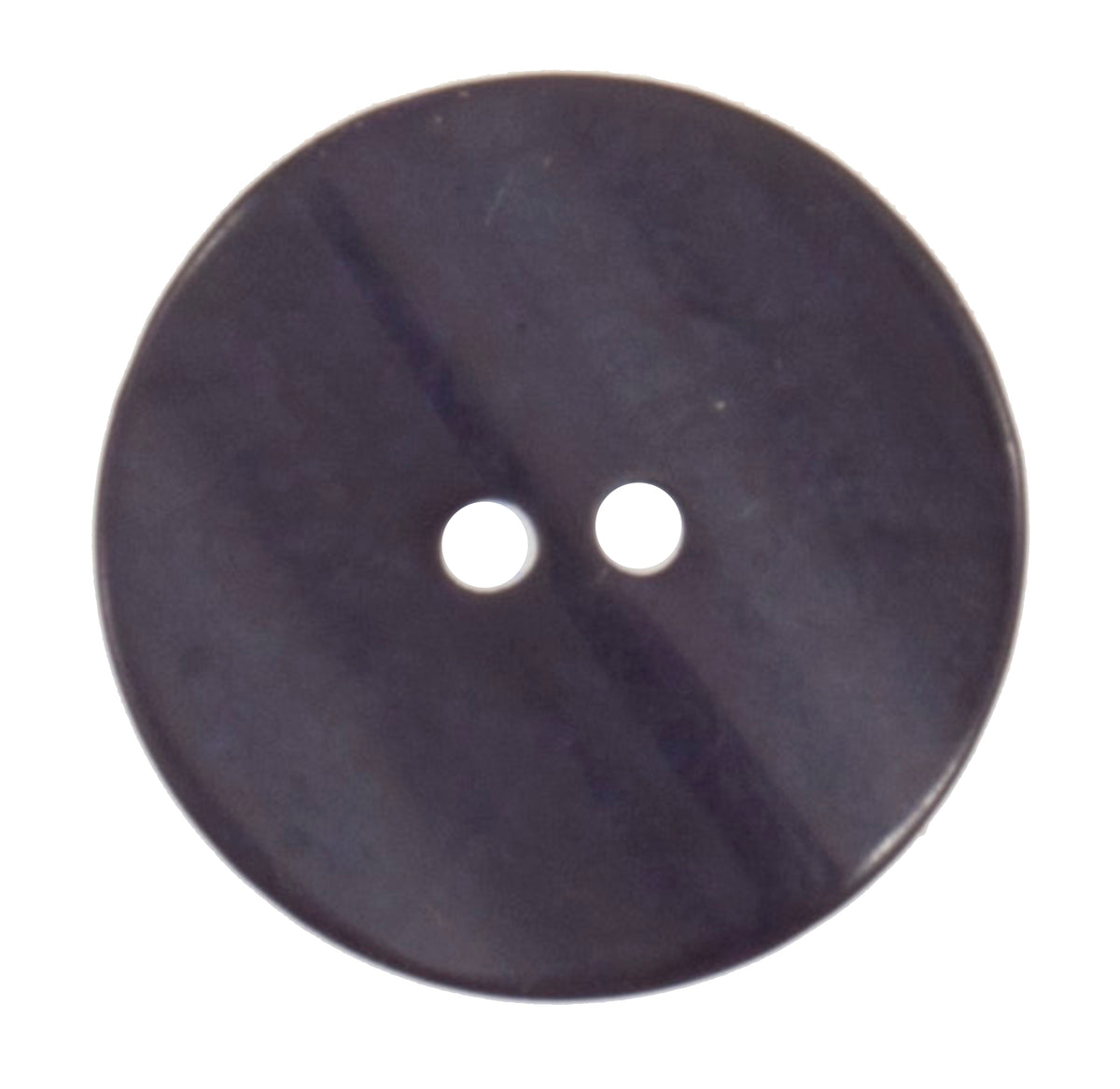 Navy pearlised flat round button with two holes