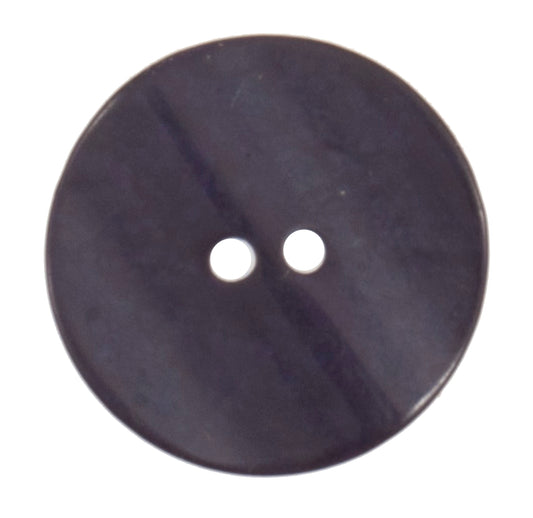 Navy pearlised flat round button with two holes